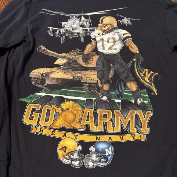 Army Navy 2013 Football Game Front Back Graphic Long Sleeve T Shirt MENS S Black - Picture 4 of 13